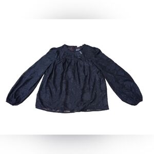 anna-kaci Black Gauzy Floral Blouse New NWT Ladies Small Gothic Noir Lolita